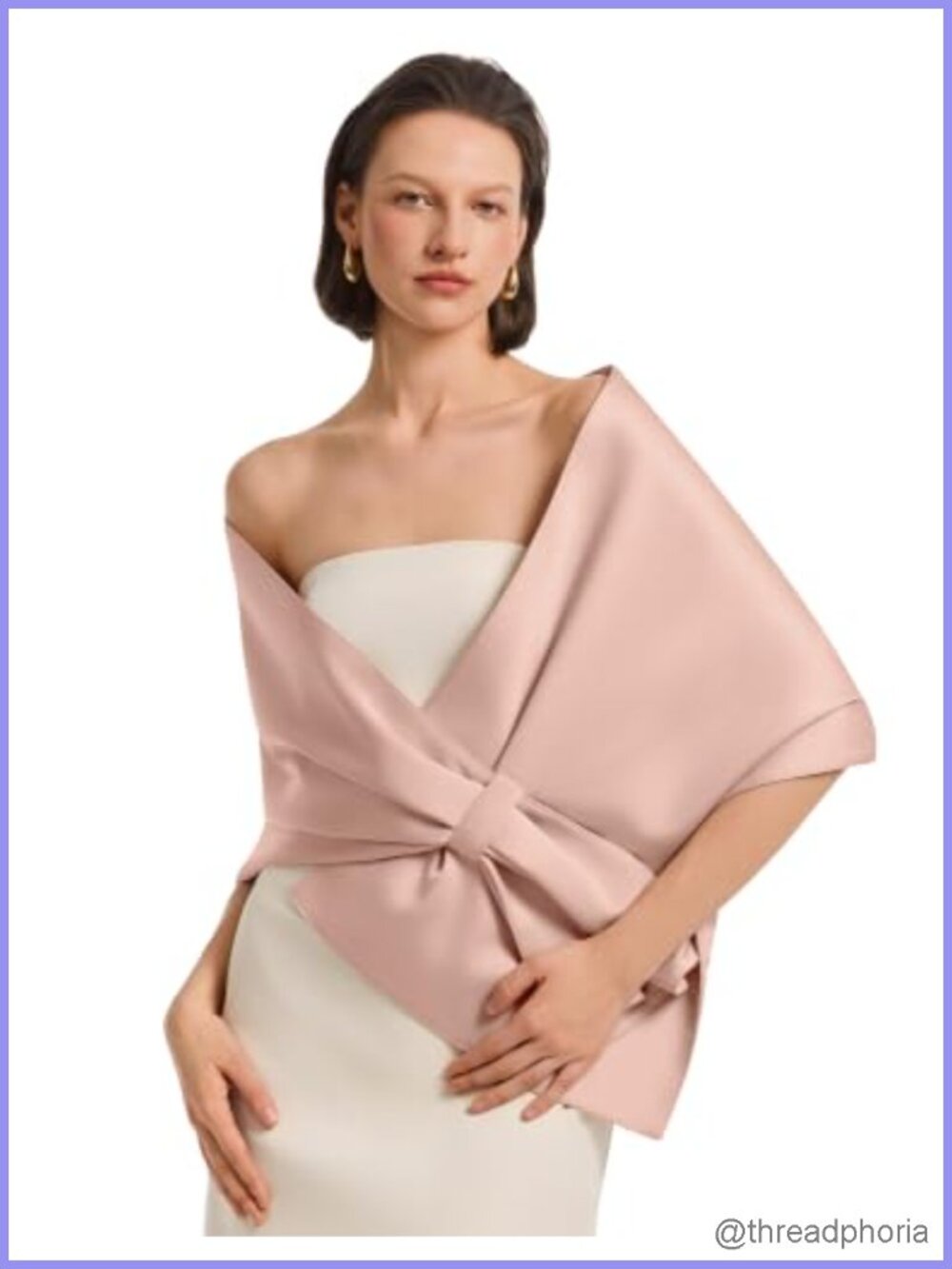 Satin Shawl Wrap for Evening Wedding Dress Formal Pull Through